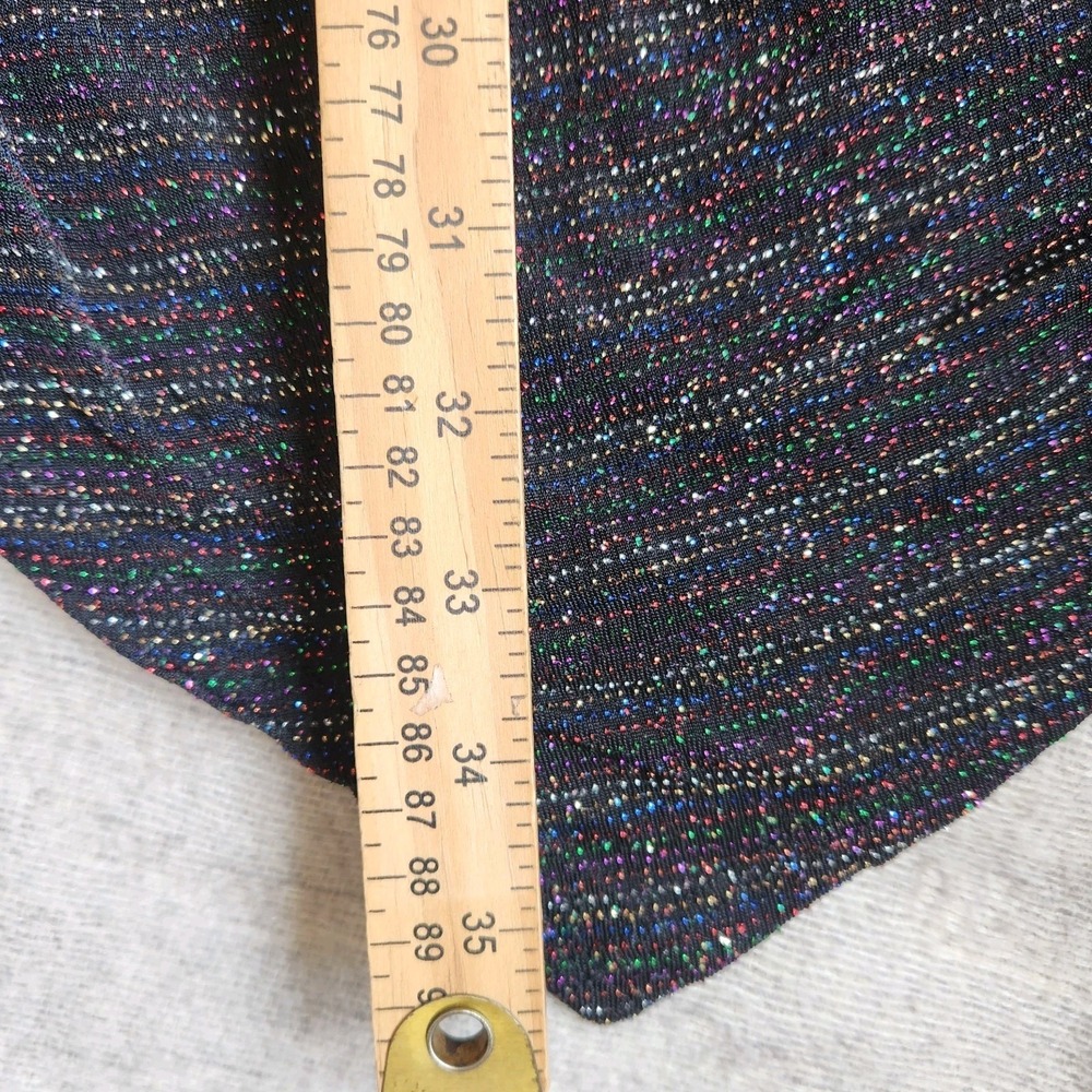 VTG Sabora Choker Dress Y2K 90's Bodycon Size M Black Multicolor Glitter Stretch - Picture 9 of 9